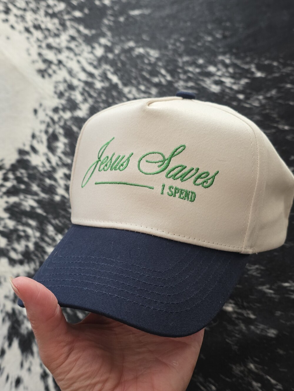 Blue/Green Canvas Snapback